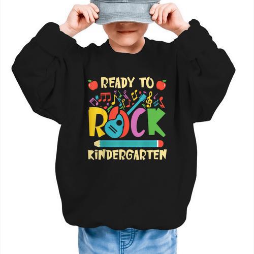 I'm Ready To Rock Kindergarten Guitar Back To School Boys Graphic Kid Sweatshirt - Savourry