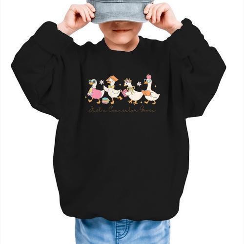 Just a Counselor Goose Back To School Silly Goose Counselor Graphic Kid Sweatshirt - Savourry