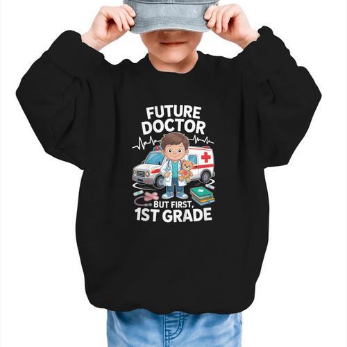 Kids Future Doctor 1st Grade Student Back To School Boy Kids Graphic Kid Sweatshirt - Savourry