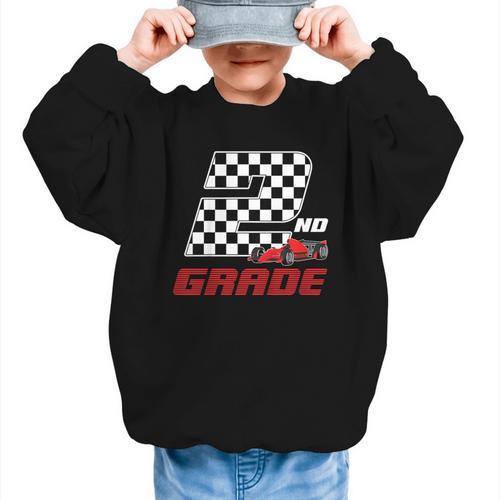 Kids Race Car 2nd Second Grade Boys Cars Lovers Back To School Graphic Kid Sweatshirt - Savourry