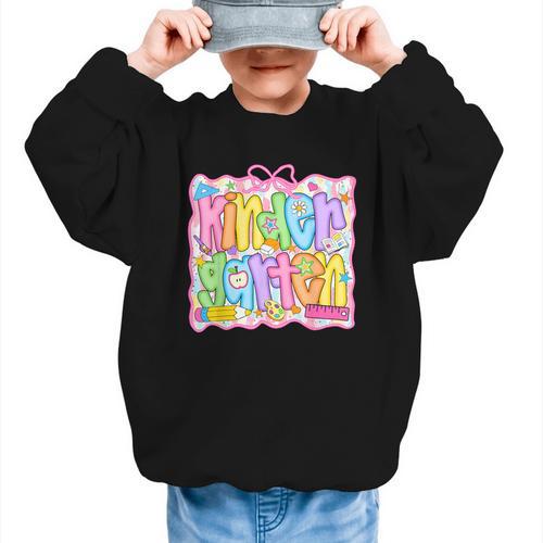 Kindergarten Coquette Bow Back To School Kinder Girl Kids Graphic Kid Sweatshirt - Savourry