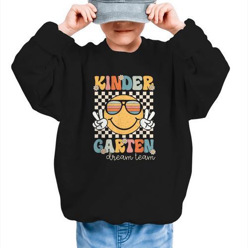 KinderGarten Dream Team Smile Retro Back To School Kinder Graphic Kid Sweatshirt - Savourry