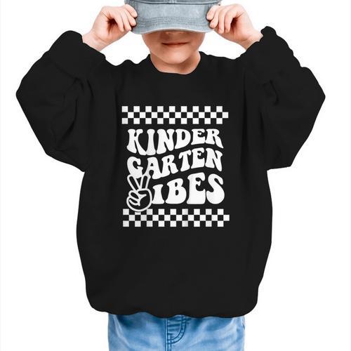 Kindergarten Vibes Retro Girl Back To School Kinder Boy Graphic Kid Sweatshirt - Savourry