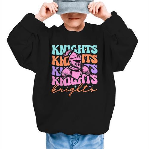 Knights Mascot Back To School Spirit Sports Men Women Groovy Graphic Kid Sweatshirt - Savourry
