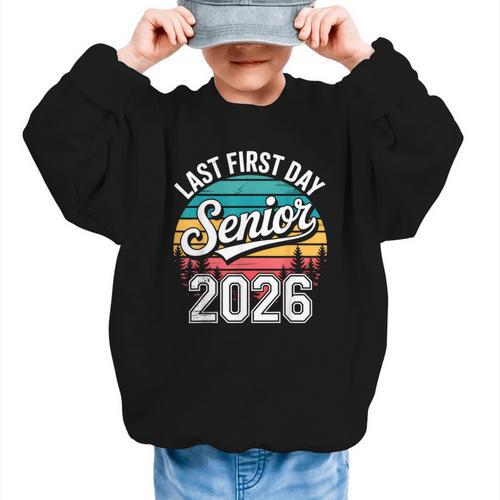 My Last First Day Senior 2026 Vintage Back To School Graphic Kid Sweatshirt - Savourry