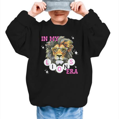 In My Lions Era Team Squad Back To School Mascot Spirit Game Graphic Kid Sweatshirt - Savourry