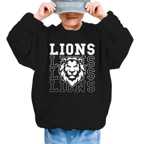 Lions School Spirit Fan Team Back To School Graphic Kid Sweatshirt - Savourry