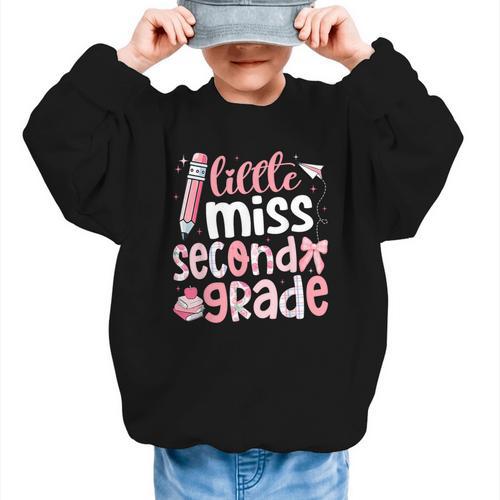 Little Miss Second Grade Back To School 2nd Grader Student Graphic Kid Sweatshirt - Savourry