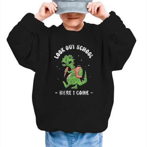 Look Out School Here I Come Grade Kids Pupil Back To School Graphic Kid Sweatshirt - Savourry