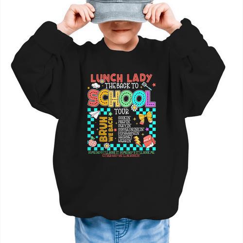 Lunch Lady Back To School Tour Cooking Worker Cafeteria Crew Graphic Kid Sweatshirt - Savourry