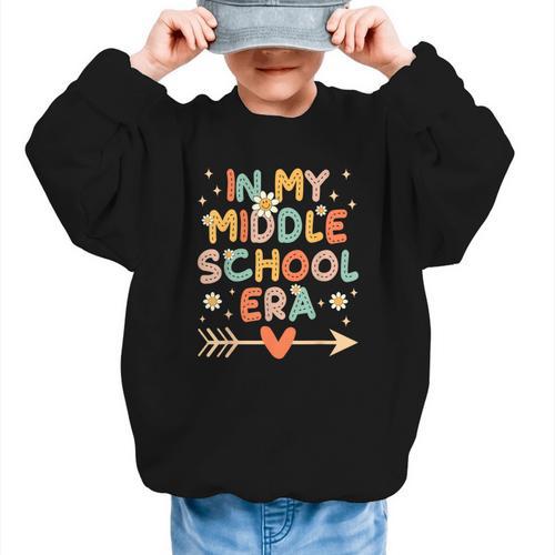 In My Middle School Era Back To School Outfits For Teache Graphic Kid Sweatshirt - Savourry