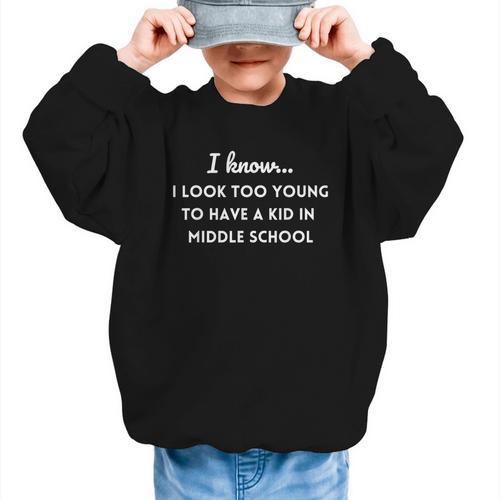 Mom Middle School Mama Mother Back To School Sarcastic Graphic Kid Sweatshirt - Savourry