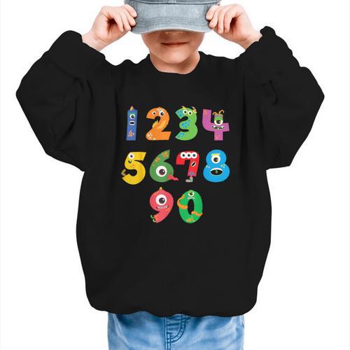 Monster Numbers Learning Cute Numbers 0-9 Back To School Graphic Kid Sweatshirt - Savourry