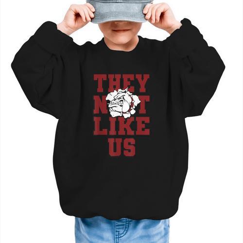 Not Like Bulldog Back To School Spirit M Graphic Kid Sweatshirt - Savourry
