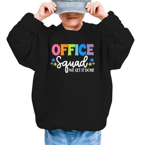 Office Squad We Get It Done Back To School First Day Graphic Kid Sweatshirt - Savourry
