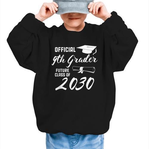 Official 9th Grader Future Class Of 2030 Back To School Graphic Kid Sweatshirt - Savourry