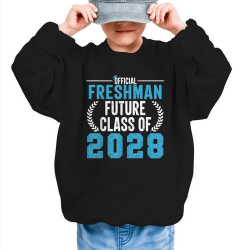 Official Freshman Future Class Of 2028 Back To School Graphic Kid Sweatshirt - Savourry