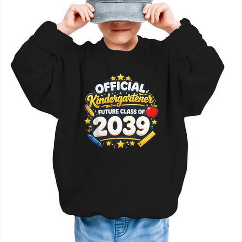 Official Kindergartener Future Class Of 2039 Back To School Graphic Kid Sweatshirt - Savourry