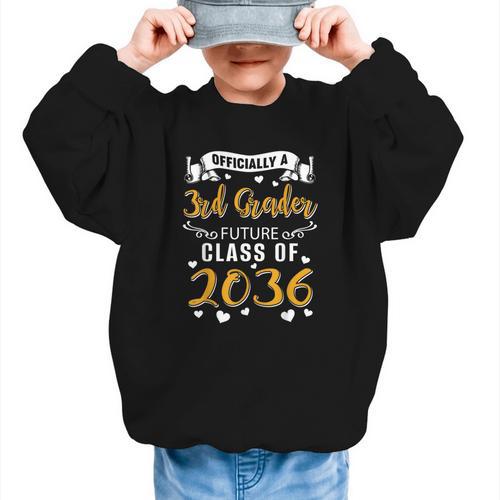 Officially a 3rd Grader Future Class Of 2036 Back To School Graphic Kid Sweatshirt - Savourry