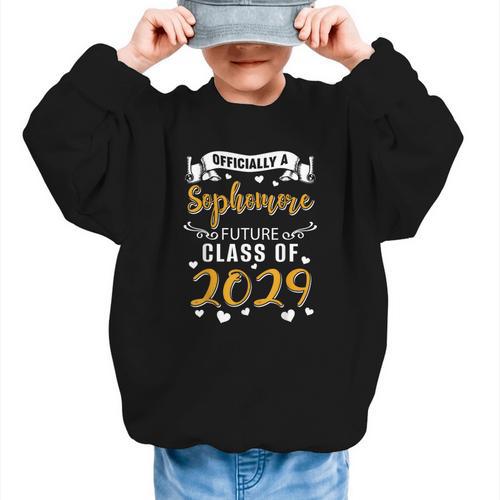 Officially a Sophomore Future Class Of 2029 Back To School Graphic Kid Sweatshirt - Savourry