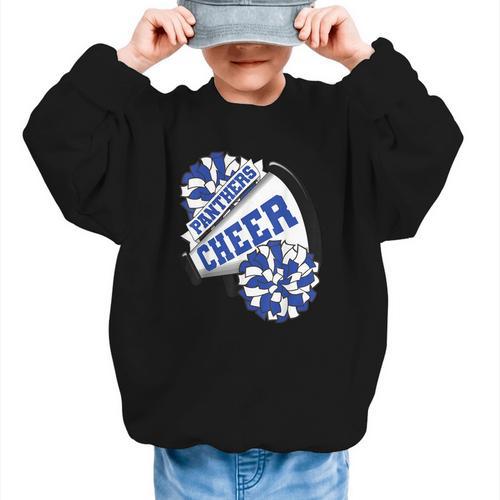 Panthers Cheer Back To School Cheerleading Spirit B Graphic Kid Sweatshirt - Savourry