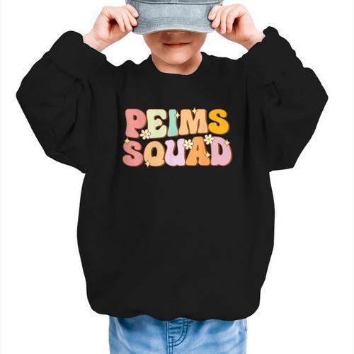PEIMS Squad Groovy Back To School Women Appreciation Graphic Kid Sweatshirt - Savourry