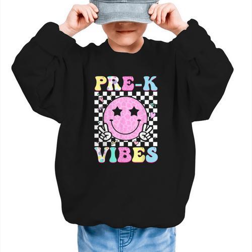 Pre-K Vibes Groovy Back To School PreK Preschool Girls Kids Graphic Kid Sweatshirt - Savourry