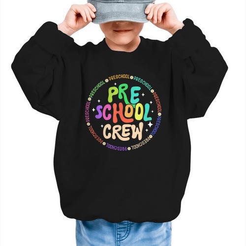 Preschool Crew Team Back To School First Day Of School Graphic Kid Sweatshirt - Savourry