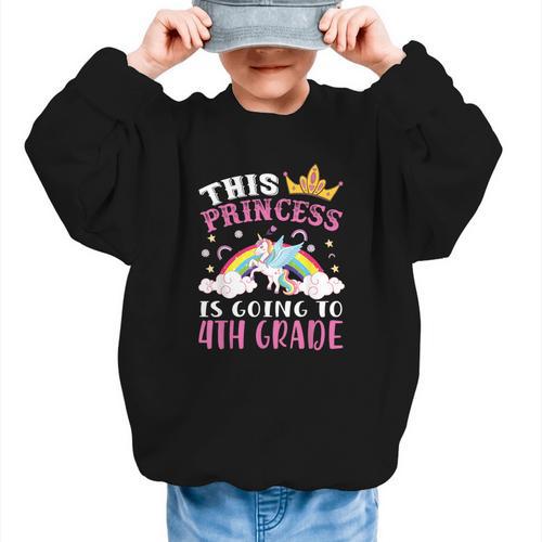 Princess Going To 4th Grade Tee For Girls Back To School Graphic Kid Sweatshirt - Savourry