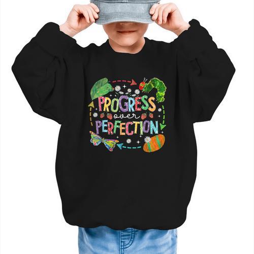 Progress Over Perfection Back To School Tee Graphic Kid Sweatshirt - Savourry