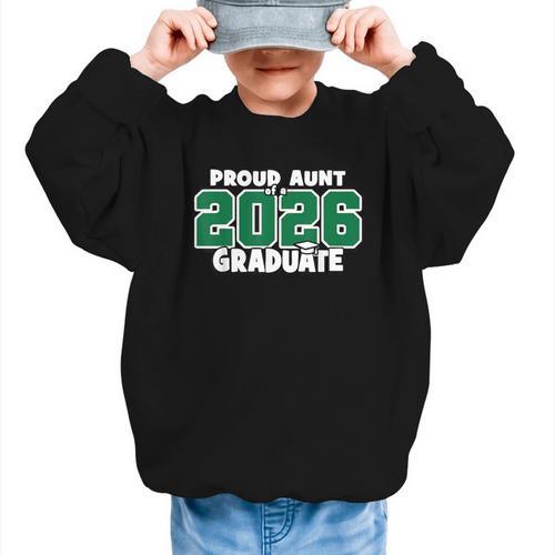 Proud Aunt Of 2026 Graduate Matching Back To School G Graphic Kid Sweatshirt - Savourry