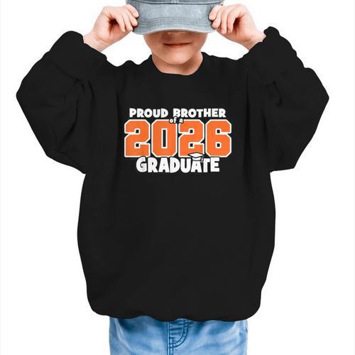 Proud Brother Of 2026 Graduate Matching Back To School O Graphic Kid Sweatshirt - Savourry