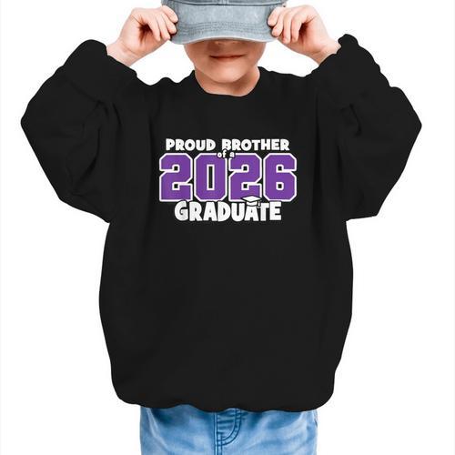 Proud Brother Of 2026 Graduate Matching Back To School P Graphic Kid Sweatshirt - Savourry