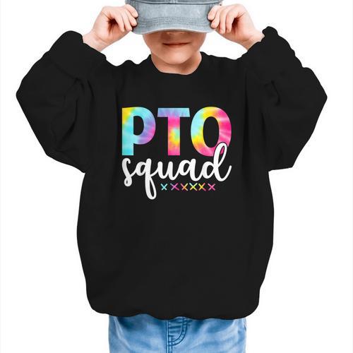 Pto Squad Groovy Back To School Women Appreciation Graphic Kid Sweatshirt - Savourry