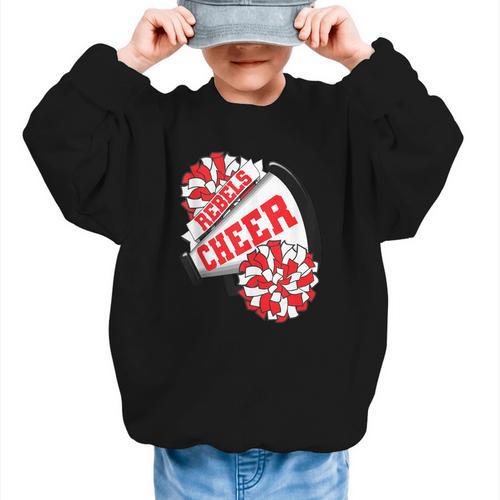 Rebels Cheer Back To School Cheerleading Spirit R Graphic Kid Sweatshirt - Savourry