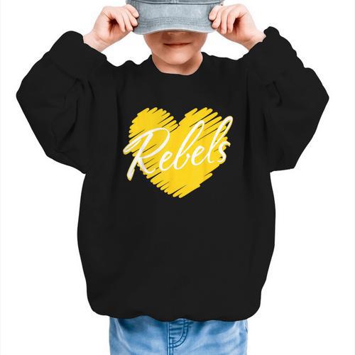 Rebels Heart Back To School Spirit GY Graphic Kid Sweatshirt - Savourry