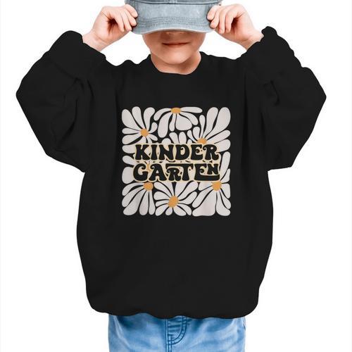 Retro Flower Power Squared Kindergarten Back To School Graphic Kid Sweatshirt - Savourry