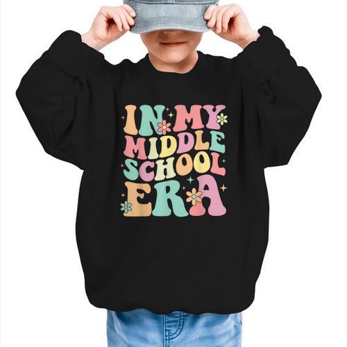 Retro Groovy In My Middle School Era Back To School Graphic Kid Sweatshirt - Savourry
