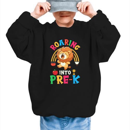 Roaring Into Pre-Kindergarten Lion Pre K Back To School Graphic Kid Sweatshirt - Savourry