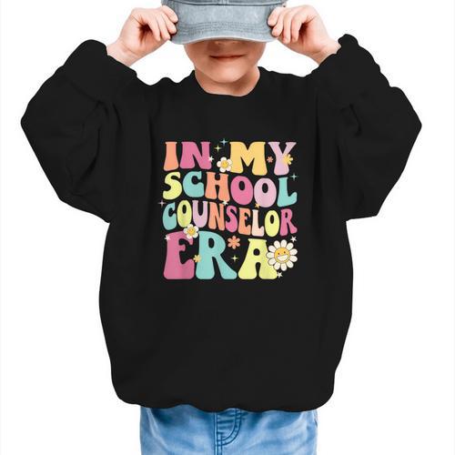 In My School Counselor Era Retro Back To School Counseling Graphic Kid Sweatshirt - Savourry