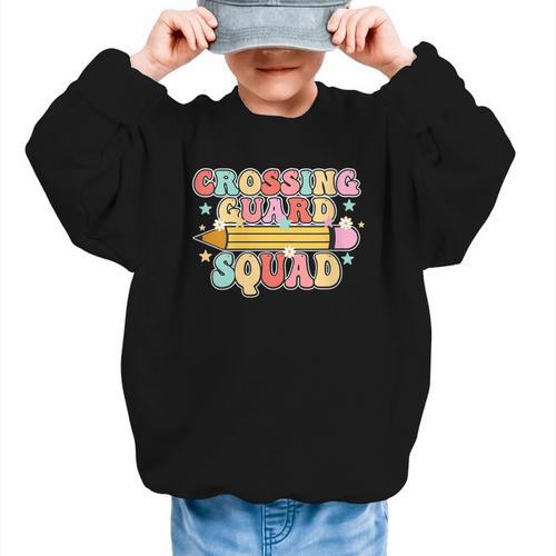 School Crossing Guard Retro Back To School Cool Appreciation Graphic Kid Sweatshirt - Savourry