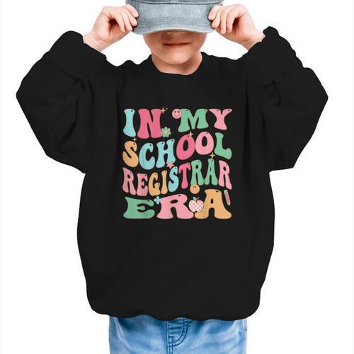 In My School Registrar Era Retro Back To School Graphic Kid Sweatshirt - Savourry