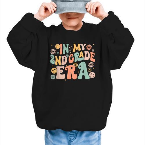 In My Second Grade Era Retro 2nd Grade Back To School Graphic Kid Sweatshirt - Savourry