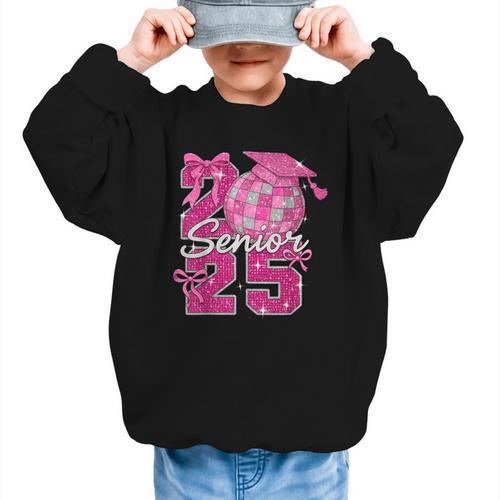 Senior 2025 Class Of 2025 Bows Back To School 2025 Graphic Kid Sweatshirt - Savourry