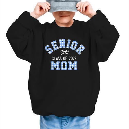 Senior 2025 Class Of 2025 Senior Mom Bow Back To School Graphic Kid Sweatshirt - Savourry