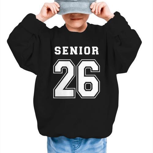 Senior 26 Class Of 2026 Front Back Grad Back To School Graphic Kid Sweatshirt - Savourry