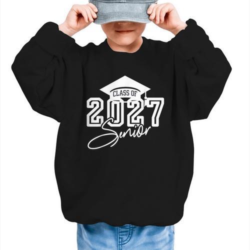 Senior Class Of 2027 Back To School Graduate Senior Year 27 Graphic Kid Sweatshirt - Savourry