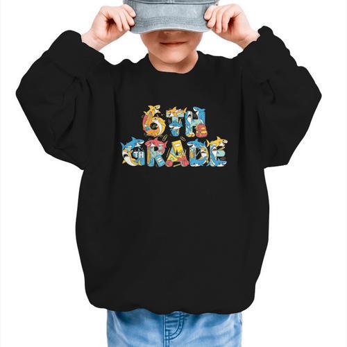 Shark Sixth Grade Back To School Kids Boys Girls Graphic Kid Sweatshirt - Savourry
