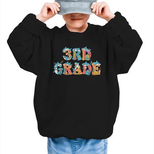 Shark Third Grade Back To School Kids Boys Girls Graphic Kid Sweatshirt - Savourry