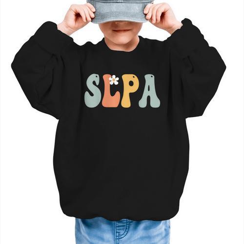 SLPA Groovy Women Appreciation Day Hello Back To School Graphic Kid Sweatshirt - Savourry